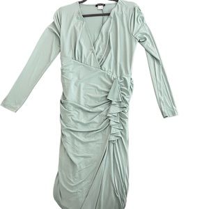 Faux wrap mint dress